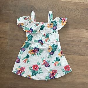 Girls Linen floral summer dress